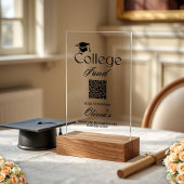 College Fund QR Code Minimalistische Zwarte Tekst Acryl Bord