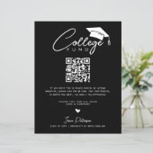 College Fund QR Code Zwart Wit Afstuderen Modern (Staand voorkant)