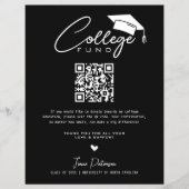 College Fund QR Code Zwart Wit Afstuderen Modern (Voorkant)