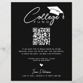 College Fund QR Code Zwart Wit Afstuderen Modern