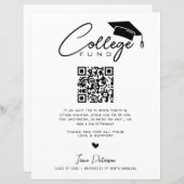 College Fund QR Code Zwart Wit Afstuderen Modern (Voorkant / Achterkant)