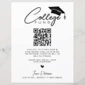 College Fund QR Code Zwart Wit Afstuderen Modern (Voorkant)
