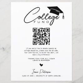 College Fund QR Code Zwart Wit Afstuderen Modern