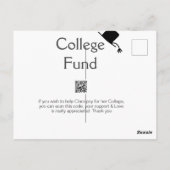 College fund scan QR details toevoegen afstuderen  Briefkaart (Achterkant)