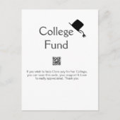 College fund scan QR details toevoegen afstuderen  Briefkaart (Voorkant)