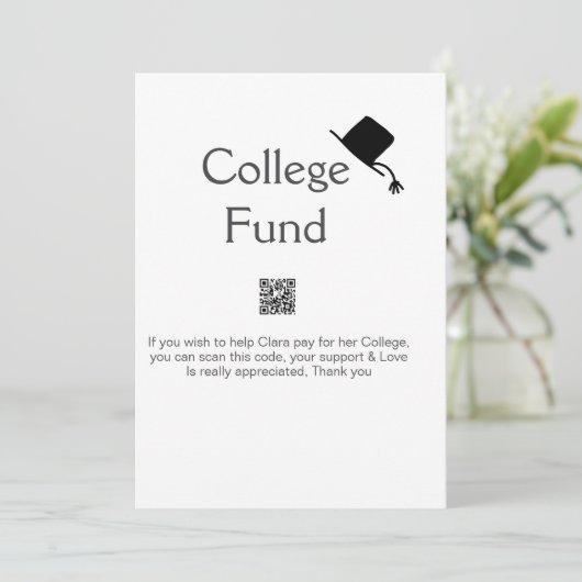 College fund scan QR details toevoegen afstuderen  Feestdagenkaart (Staand voorkant)