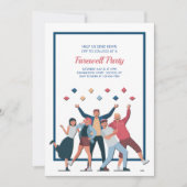 College gebonden afscheidsfeestuitnodiging kaart (Voorkant)