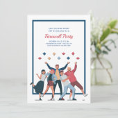 College gebonden afscheidsfeestuitnodiging kaart (Staand voorkant)