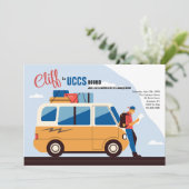 College gebonden mannelijke uitnodigingen (Staand voorkant)