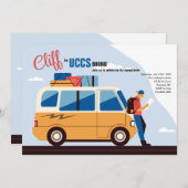 College gebonden mannelijke uitnodigingen (Voorkant / Achterkant)