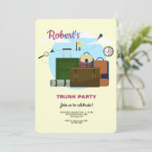 College gebonden Trunk Party uitnodigingen (Staand voorkant)