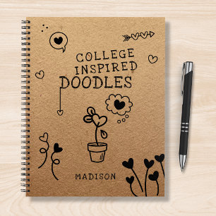 College geïnspireerd door Doodles Funny Girly, op  Notitieboek