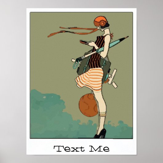 College Girl Texting Poster (Voorkant)