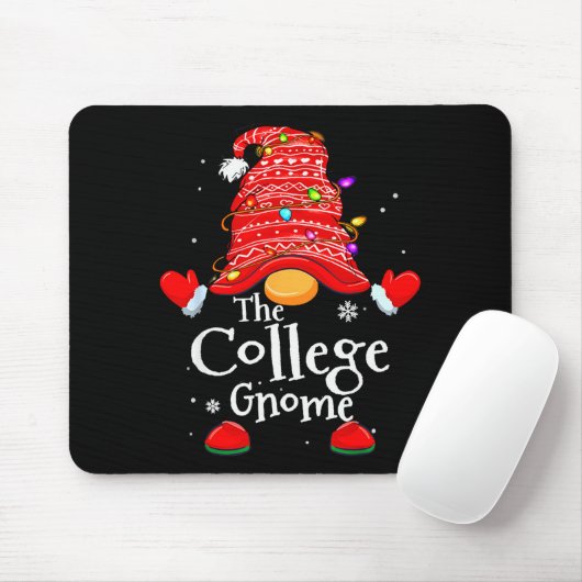 College Gnome - Xmas Family Matching Funny Christm Muismat (Met muis)