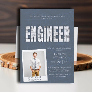 College Graduation Party Engineer Technology Grijs Kaart