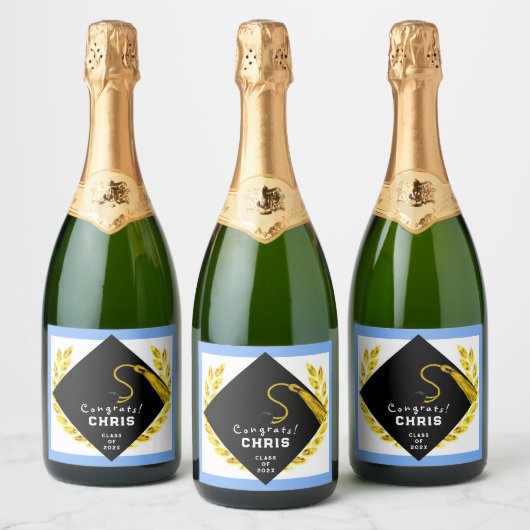 College Graduation Party Gift Sparkling Wijnetiket (Flessen)