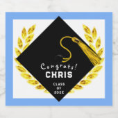 College Graduation Party Gift Sparkling Wijnetiket (Enkel label)