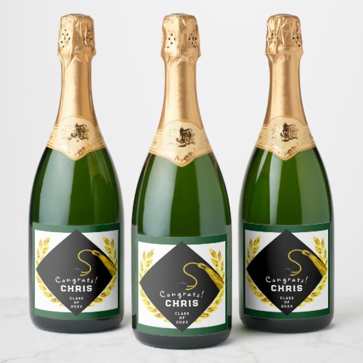 College Graduation Party Gift Sparkling Wijnetiket (Flessen)