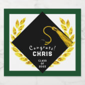 College Graduation Party Gift Sparkling Wijnetiket (Enkel label)