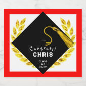 College Graduation Party Gift Sparkling Wijnetiket (Enkel label)