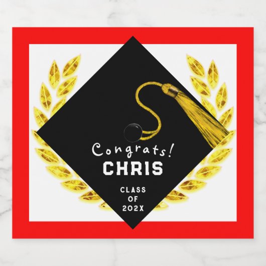College Graduation Party Gift Sparkling Wijnetiket (Enkel label)