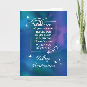 College Graduation Quote Waterverf Achtergrond Kaart