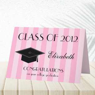 College Graduation Wenskaart — Roze Kaart