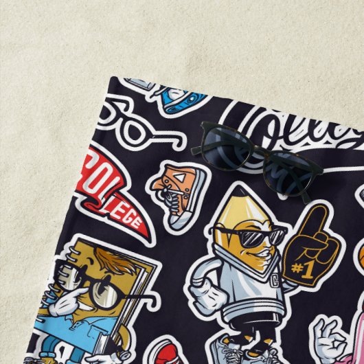 College Graffiti strandlaken (In situ)