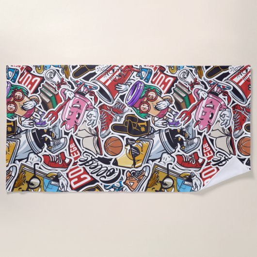 College Graffiti Strandlaken (Voorkant)