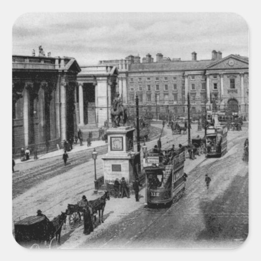 College Green, Dublin, c.1900 Vierkante Sticker (Voorkant)