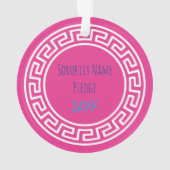 College Griekse Sorority Pledge Personated Pink Ornament (achterkant)