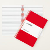 College heerste rood Notitieboek met monogram (Binnen)