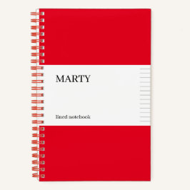 College heerste rood Notitieboek met monogram
