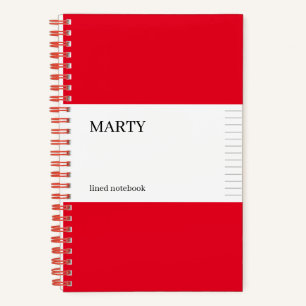 College heerste rood Notitieboek met monogram