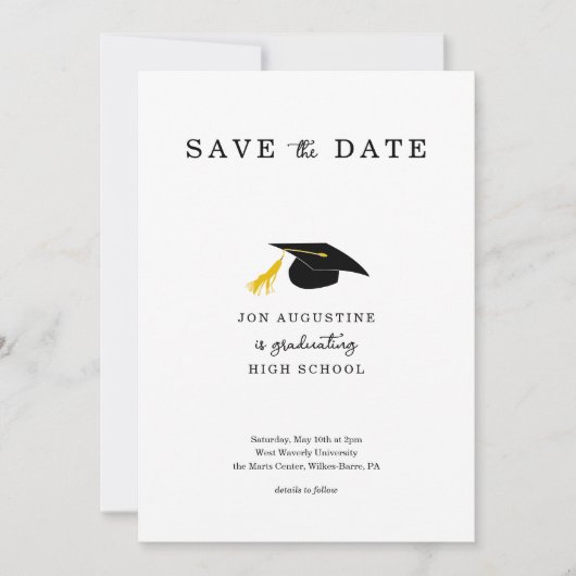 College High School Afstuderen Save the Date Kaart (Voorkant)