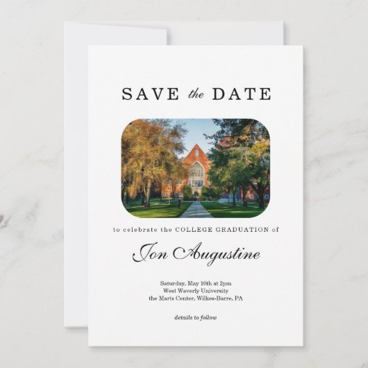 College High School Afstuderen Save the Date Kaart (Voorkant)