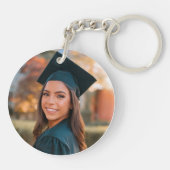 College High School Afstuderen Zwart Goud Foto Sleutelhanger (Achterkant)
