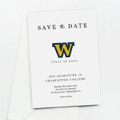 College High School Logo Afstuderen Save the Date Kaart