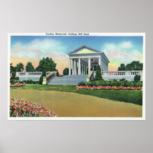 College Hill Park Uitzicht van Dudley Memorial Poster (Voorkant)