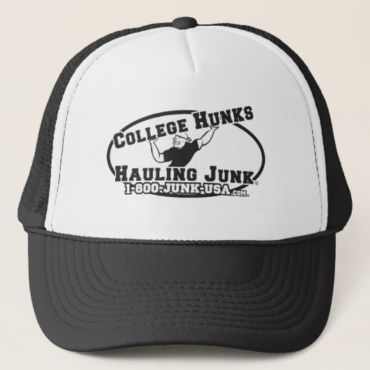College Hunks Hauling Junk Black and White Trucker Pet (Voorkant)