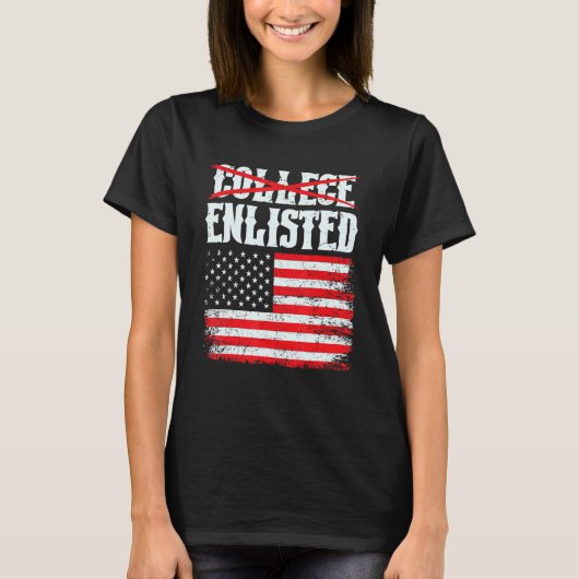 College ingeschreven als Soldier U S vlag T-shirt (Voorkant)