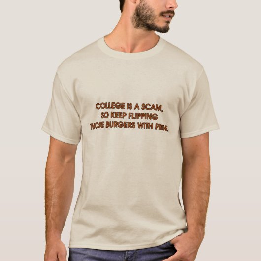 College is een Scam Mannen Basic T-Shirt, White T-shirt (Voorkant)