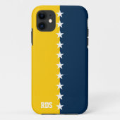 College Kleuren Blauw & Maïs Geel Monogram Case-Mate iPhone Case (Achterkant)