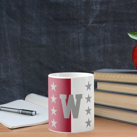 College Kleuren Crimson Rood & Wit Monogram Koffiemok