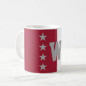College Kleuren Crimson Rood & Wit Monogram Koffiemok (Voorkant links)