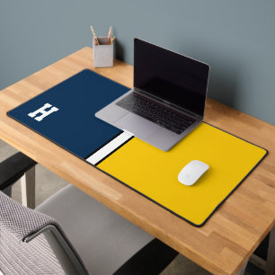College Kleuren Marine Blauw & Maïs Geel Monogram Bureaumat