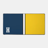 College Kleuren Marine Blauw & Maïs Geel Monogram Bureaumat (Voorkant)