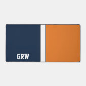 College Kleuren Marine Blauw & Sinaasappel Monogra Bureaumat (Voorkant)