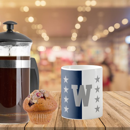 College Kleuren Marine Blauw & Wit Koffiemok