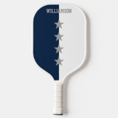 College Kleuren Marine Blauw & Wit Pickleball Paddle (Achterkant)